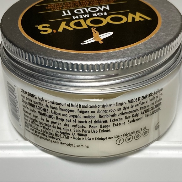 Woody's Mold It Styling Paste for Men 3.4 Oz Med Hold Matte Pomade Wax SET OF 2 - Picture 6 of 11